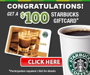 Starbucks $100 Gift Card